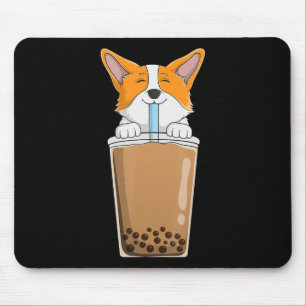 Boba Milk Tea Kawaii Corgi Puppy Japanese Anime St Mouse Pad