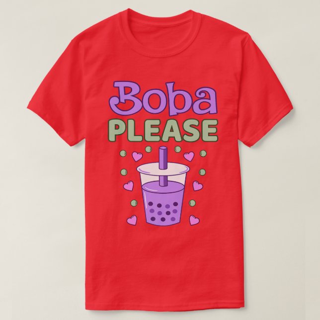 Boba Please Bubble Kawaii Tea Graphic Premium  T-Shirt (Design Front)