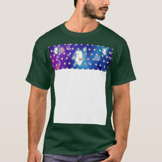 Boba Space Bear with Boba Background T-Shirt