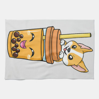 Boba Tapioca Pearls Bubble Milk Tea Drink Corgi Do Towel