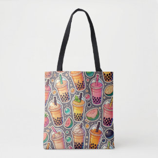 Boba Tea Allover Print Tote Bag