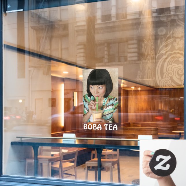 Boba Tea Bubble Drink Advertisement Window Cling (Cafe Window)