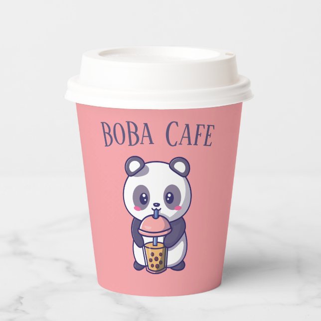 Boba Tea , Bubble milk tea Paper Cups (Front)