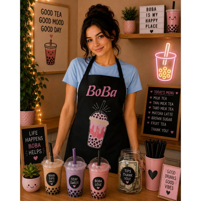 boba tea bubble tea  apron (Creator Uploaded)