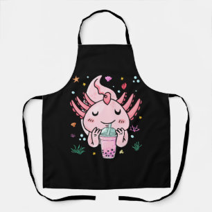 Boba Tea Bubble Tea Milk Tea Anime Axolotl Creepy  Apron
