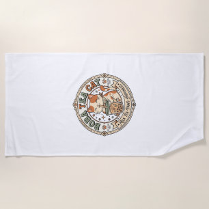 Boba Tea Cat Boba Tea Cat Vintage Vector Art Shirt Beach Towel
