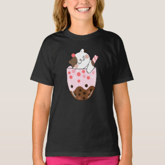 Boba Tea Cat Bubble Tea Kawaii Anime Japanese Girl T-Shirt