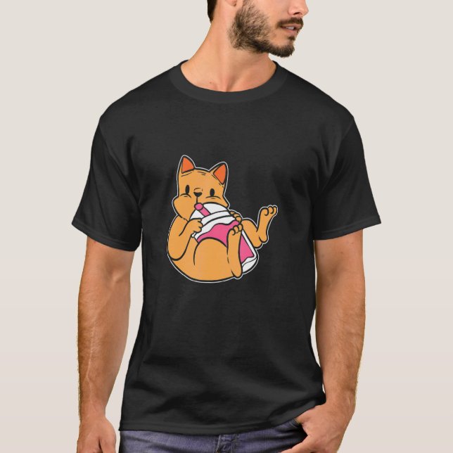 Boba Tea Cat Cat Owner T-Shirt (Front)