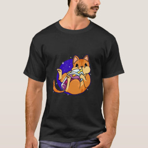 Boba Tea Cat Cute Cat With Boba Tea T-Shirt