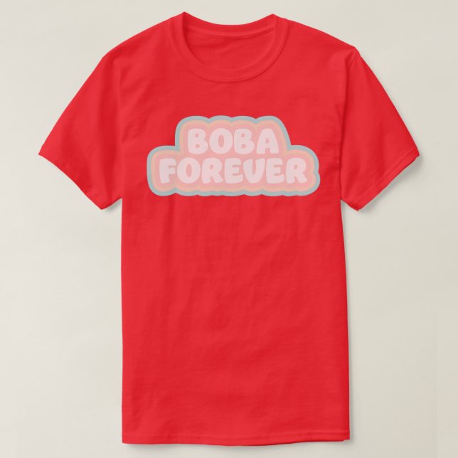 Boba tea forever simple typography retro pattern T-Shirt (Design Front)