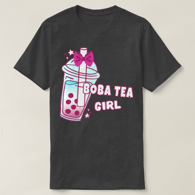 Boba Tea Girl Milk Bubble Balls Drinks T-Shirt (Design Front)