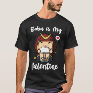Boba Tea is My Valentine Samurai Anti Valentines D T-Shirt