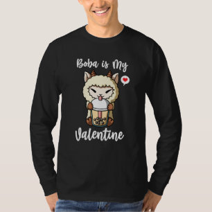 Boba Tea is My Valentine Sheep Anti Valentines Day T-Shirt