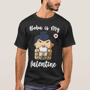 Boba Tea is My Valentine Sumo Wrestler Anti Valent T-Shirt
