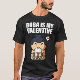 Boba Tea is My Valentine Sumo Wrestler Anti Valent T-Shirt