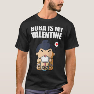 Boba Tea is My Valentine Sumo Wrestler Anti Valent T-Shirt