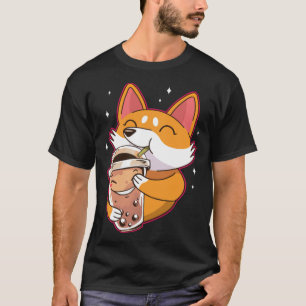 Boba Tea Kawaii Corgi betting animals  T-Shirt