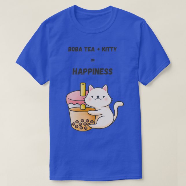 Boba Tea Kitty Happiness T-Shirt (Design Front)