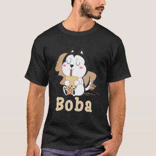 Boba Tea Milk Bubble Tea Husky Cute Lovers Kawaii T-Shirt