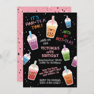 Boba Tea Party Birthday Party Invitation