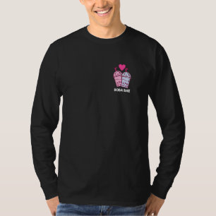 Boba Two Baes Pocket Bubble Tea Boba Couple Drinki T-Shirt