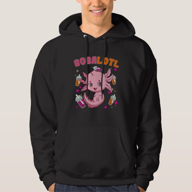 Bobalotl Axolotl Boba Tea Bubble Milk  5 Hoodie (Front)