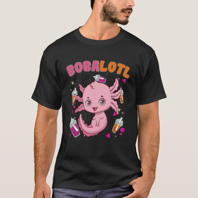 Bobalotl Axolotl Boba Tea Bubble Milk  5 T-Shirt (Front)