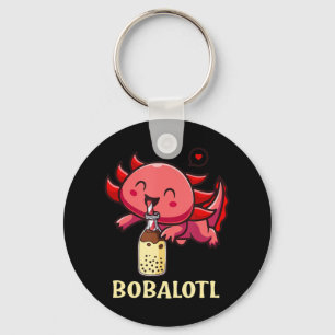 Bobalotl Axolotl Boba Tea Bubble Milk Anime Lover  Key Ring