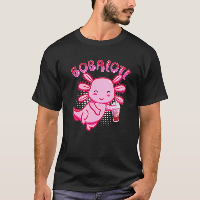 Bobalotl Axolotl Boba Tea Bubble Milk T-Shirt (Front)
