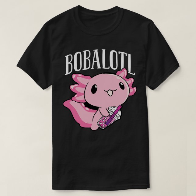 Bobalotl Axolotl Boba Tea Kawaii T-Shirt (Design Front)