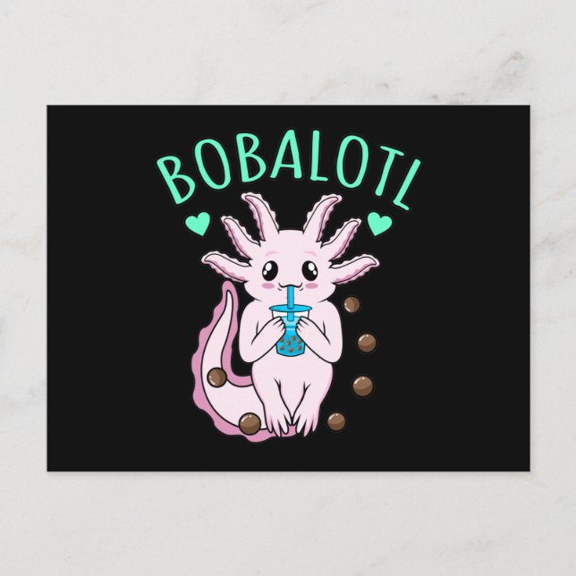 Bobalotl Kawaii Animal Axolotl Lover Pet Owner Gra Invitation Postcard (Front)