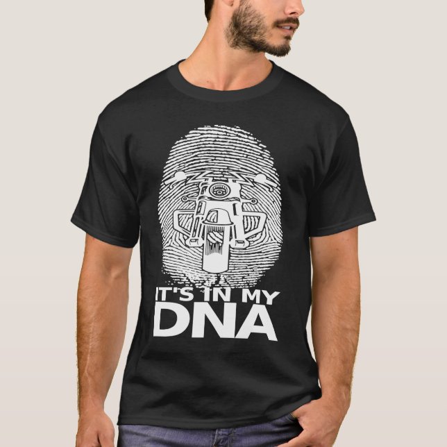 Bobber Custom Chopper Motorcycle Biker In My DNA T-Shirt (Front)
