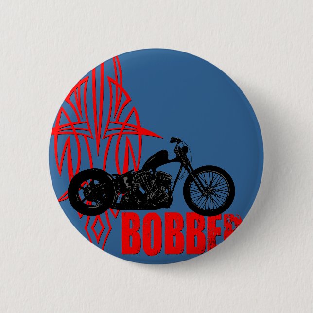 Bobber Motorbike 6 Cm Round Badge (Front)