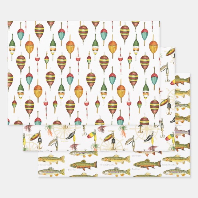 Bobbers, Lures and Trout gift wrap (Set)