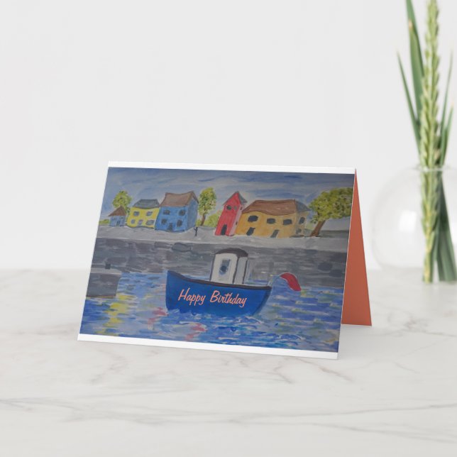 Bobby Boat Birthday Card add text/name (Front)