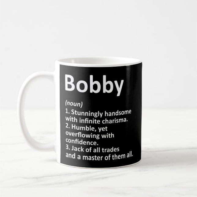 Bobby Definition Personalised Name Coffee Mug (Left)