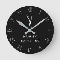 Bobby Pin Roman Numerals Scissor Black Hair Salon
