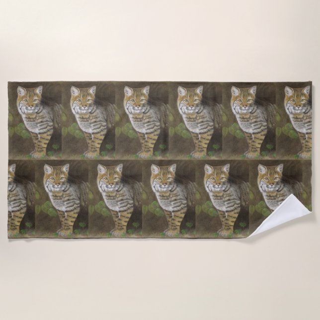 Bobcat Beach Towel (Front)