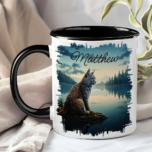 Bobcat by Lake Sunrise Wilderness Mug