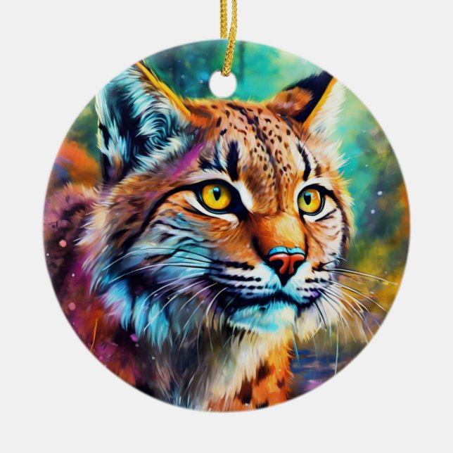 Bobcat Ceramic Ornament (Front)