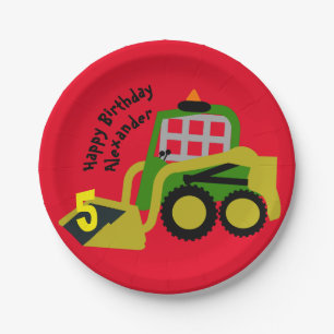 Bobcat Excavator Paper Plate