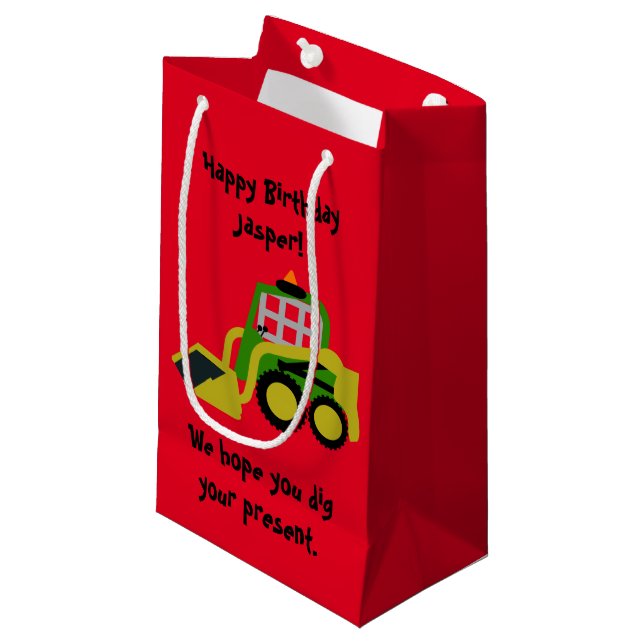 Bobcat excavator small gift bag (Front Angled)