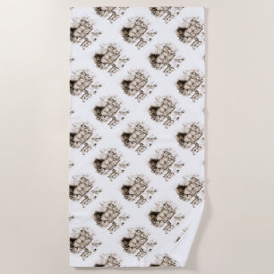 Bobcat Family Beach Towel