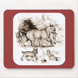 Bobcat Family Mouse Pad