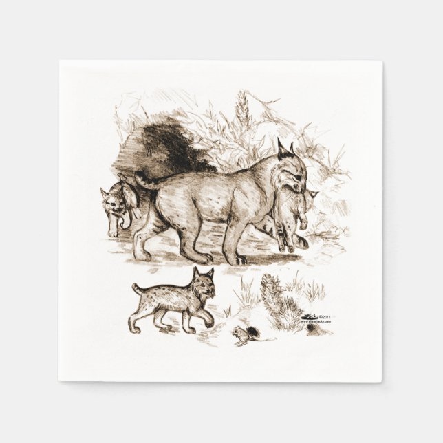 Bobcat Family Napkin (Front)