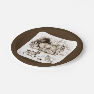 Bobcat Family Paper Plate