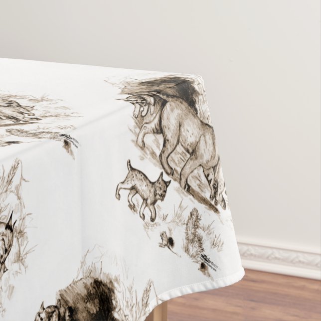 Bobcat Family Tablecloth (In Situ)