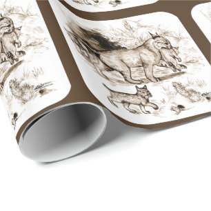 Bobcat Family Wrapping Paper