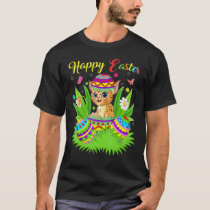 Bobcat Floral Easter Egg Funny Bobcat Easter T-Shirt