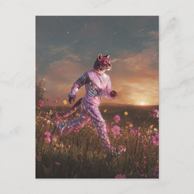 Bobcat in a Pink Suit  Postcard (Front)